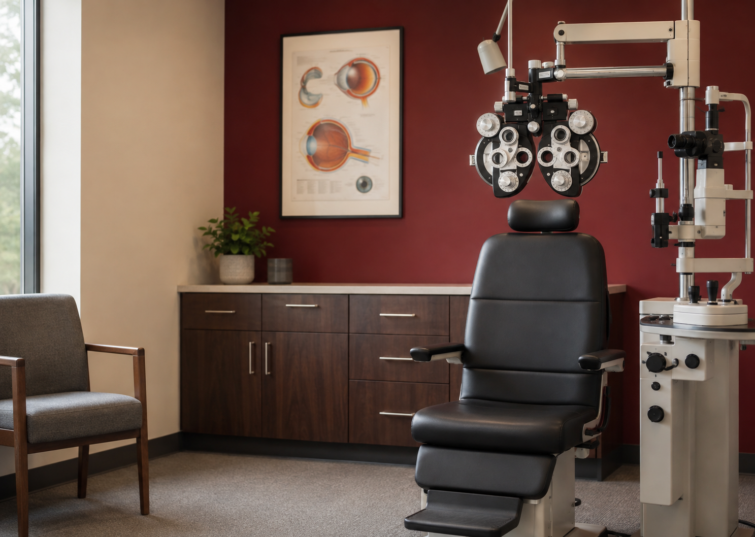 Optometry examination room